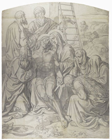 Dreizehnte Station – Jesus wird vom Kreuz genommen und in den Schoß seiner heiligen Mutter gelegt.